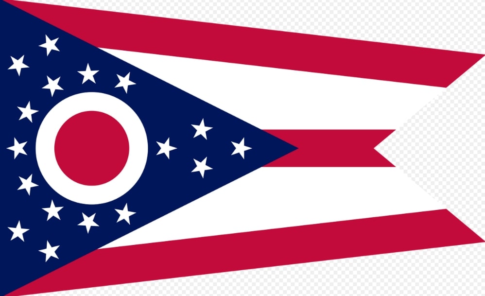 Illustration: Ohio state flag. Credit: Wikimedia Commons.