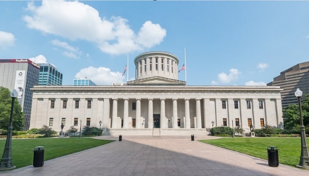 Photo: the Ohio Statehouse, Columbus, Ohio. Credit: Ɱ; Wikimedia Commons.