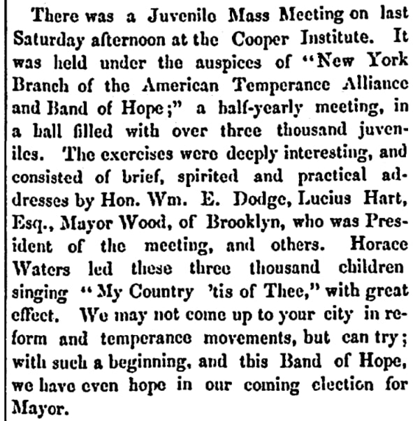 America's national hymn, Boston Recorder newspaper 24 November 1865