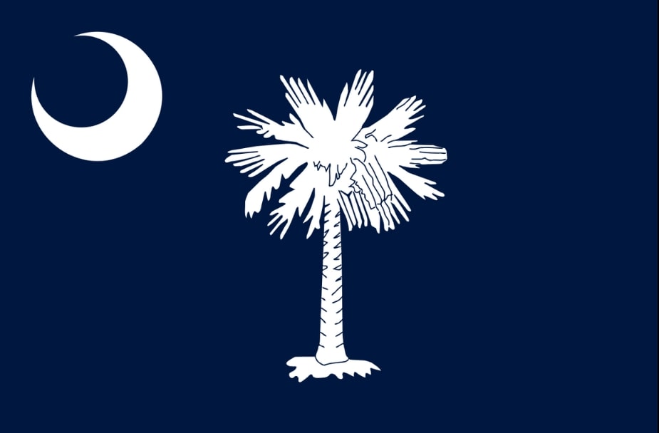 Illustration: South Carolina state flag. Credit: Wikimedia Commons.