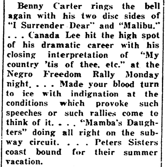America's national hymn, People’s Voice newspaper 30 June 1945