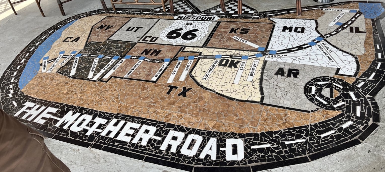 Photo: Route 66 mosaic in Missouri. Credit: Gena Philibert-Ortega.