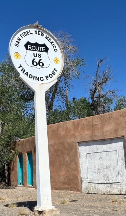 Photo: trading post Route 66 sign, San Fidel, New Mexico. Credit: Gena Philibert-Ortega.