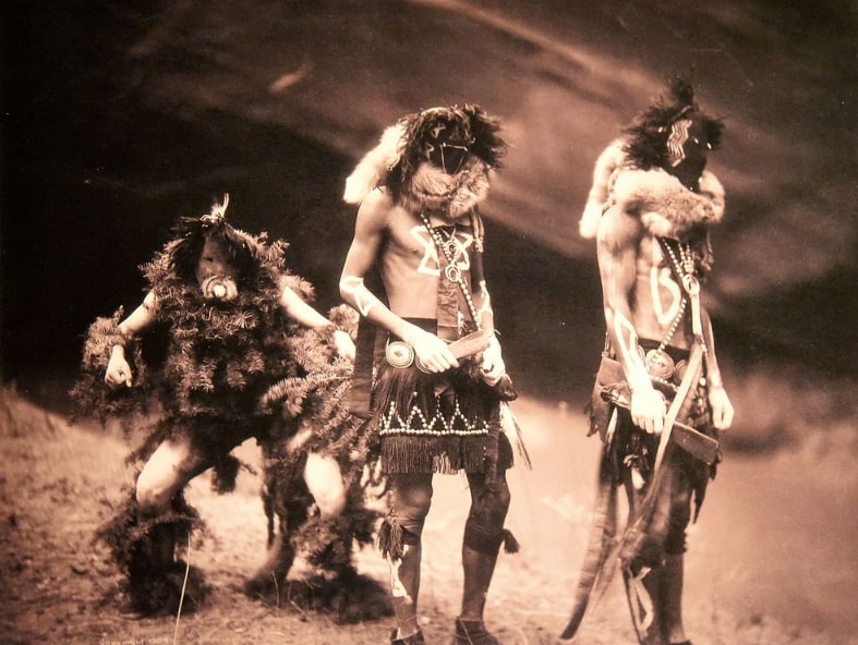 Photo: Navajo Yebichai dancers. From the Edward S. Curtis Collection, Library of Congress, Prints and Photographs Division.