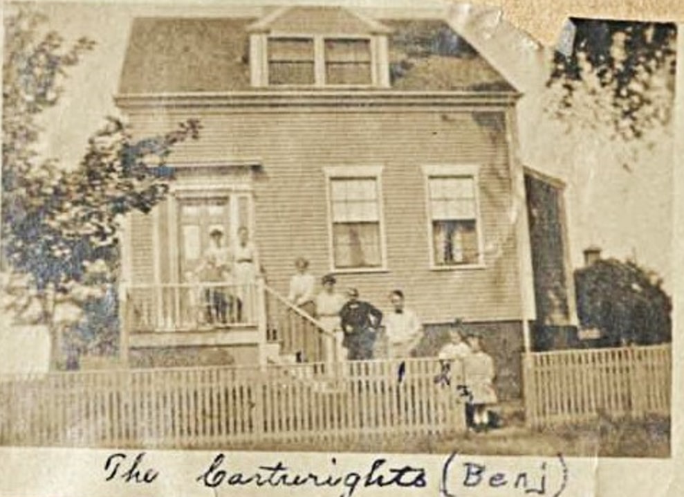 Photo: Cartwright family in front of house. Credit: Nantucket Historical Association