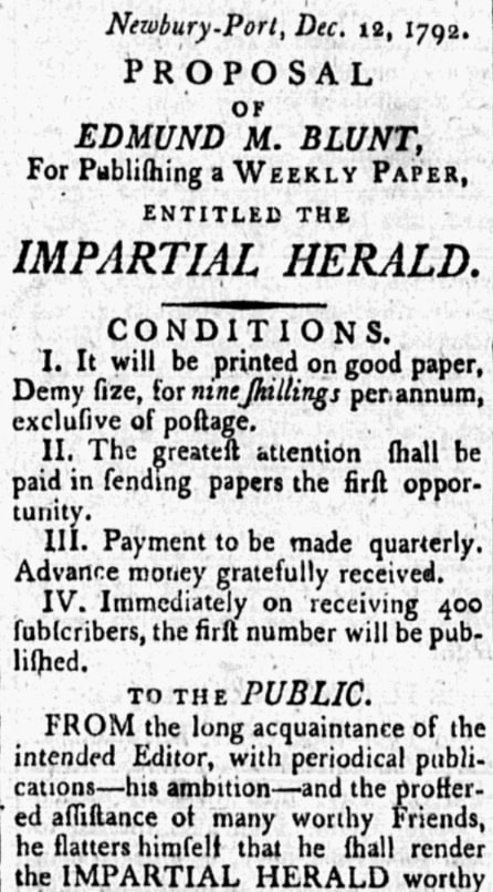 An article about the "Impartial Herald," American Apollo newspaper 4 January 1793