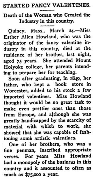 An article about Esther Howland, Emporia Gazette newspaper 24 March 1904