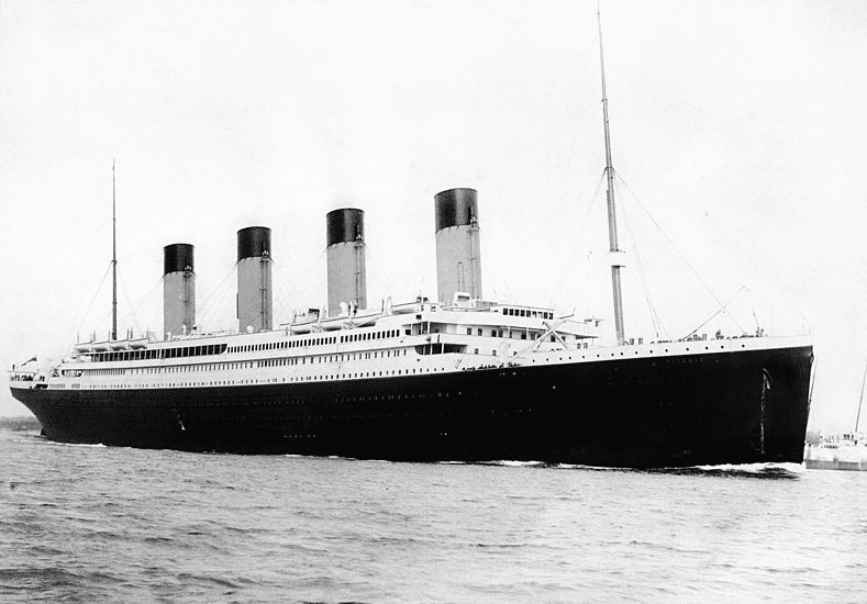 Photo: the Titanic departing Southampton, England, on 10 April 1912. Credit: F. G. O. Stuart; Wikipedia.