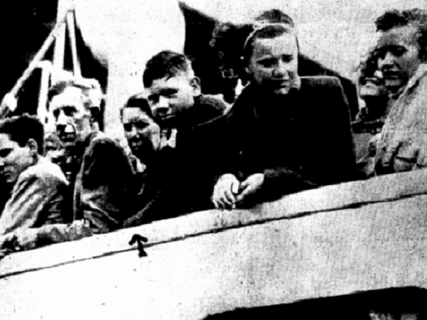 Photo of survivors of the sinking of the "Athenia," from the Plain Dealer newspaper (Cleveland, Ohio), 11 September 1939