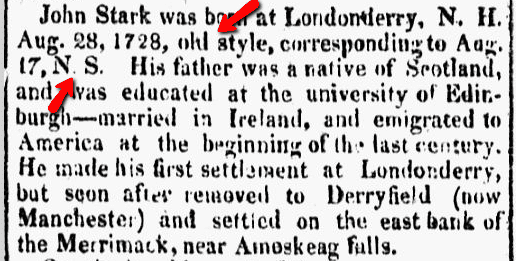 John Stark obituary, Republican Chronicle newspaper article 29 May 1822