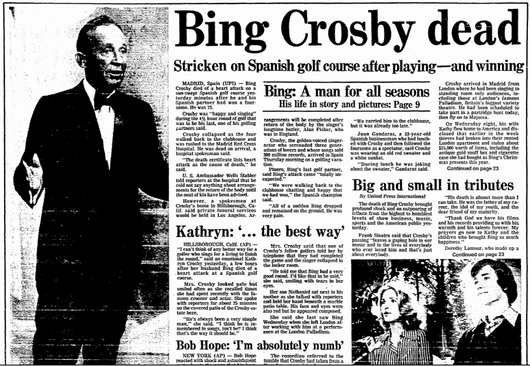 Image result for singer bing crosby 1977