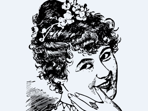Illustration: a drawing of a laughing woman