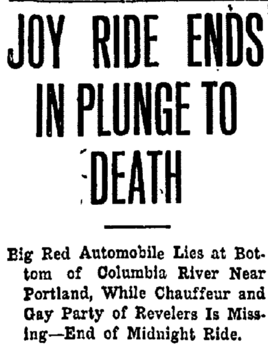 article about the fatal car accident of Frisco Day, Bellingham Herald newspaper article 12 June 1910
