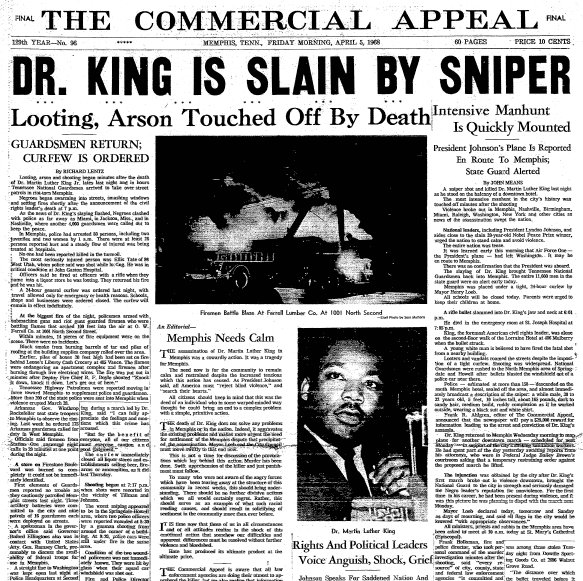 Image result for the assassination of mlk