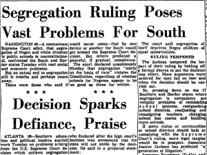 17 May 1954: Supreme Court Rules against School Segregation