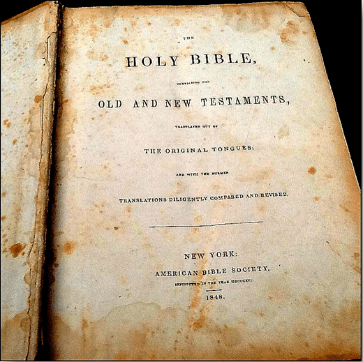 photo of the title page of the Richmond Family Bible