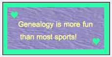 genealogy saying: "Genealogy is more fun than most sports!"