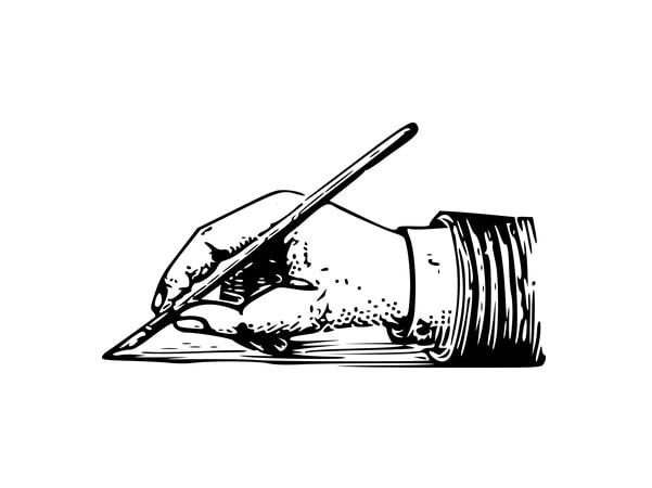 Illustration: a hand writing