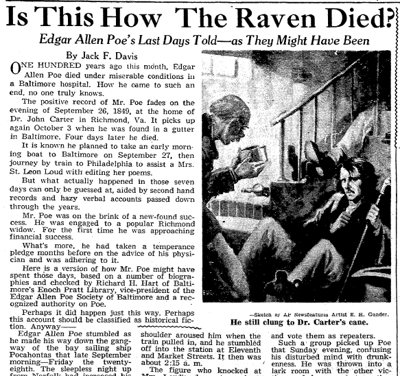 Edgar Allan Poe's Death Was His Final Macabre Mystery