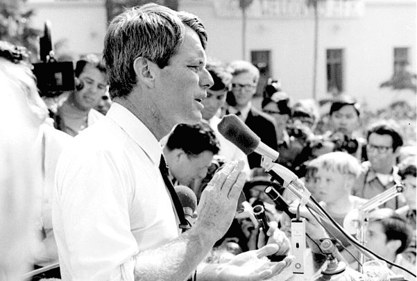 Photo: Robert F. Kennedy, 1968. Credit: Evan Freed; Wikimedia Commons.