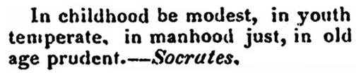 artikel om Socrates, Camden Mail og generel annoncør avis artikel 21 maj 1834