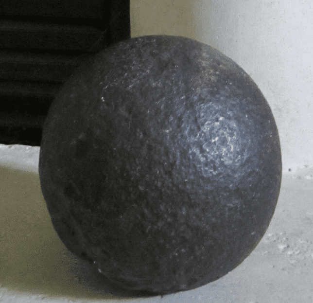 photo of a cannonball from the Battle of the Brandywine found by Mary Harrell-Sesniak's ancestor, Edith Scott
