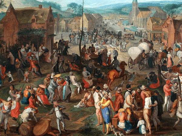 Illustration: detail from "Village Fair," by Gillis Mostaert, 1590. Credit: Gemäldegalerie; anagoria; Wikimedia Commons.