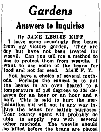 letters about WWII Victory Gardens, Springfield Republican newspaper article 7 December 1943