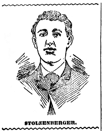 picture of Louis Stolzenberger, Cincinnati Post newspaper article 28 February 1895