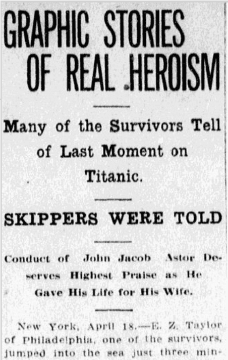 Titanic News Clipping