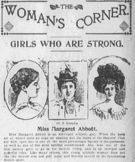 article about Margaret Abbott, Boston Journal newspaper article 7 June 1898