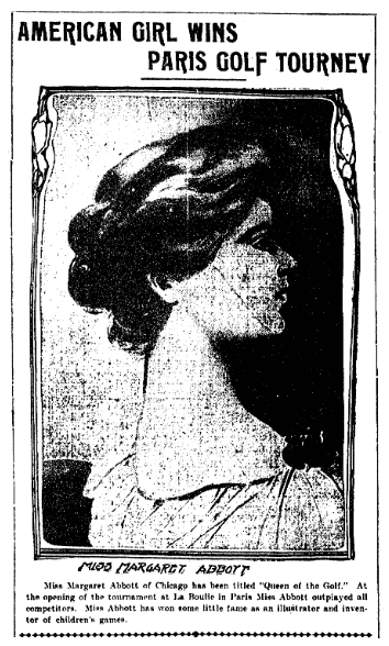 article about Margaret Abbott, Denver Rocky Mountain News newspaper article 18 June 1902