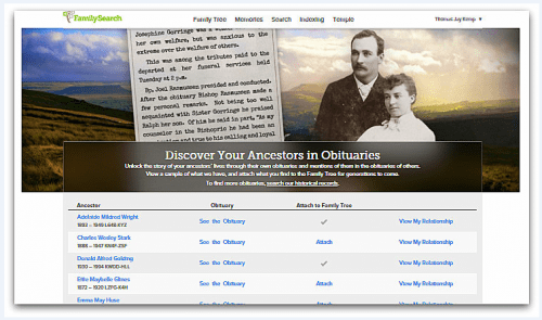 FamilySearch Sends Alerts For GenealogyBank Obituaries