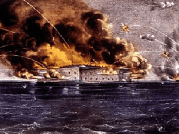 Illustration: "Bombardment of Fort Sumter" by Currier & Ives. Credit: Wikimedia Commons.