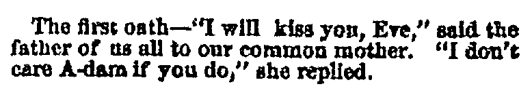 an article about puns, Springfield Republican newspaper article 1 February 1862