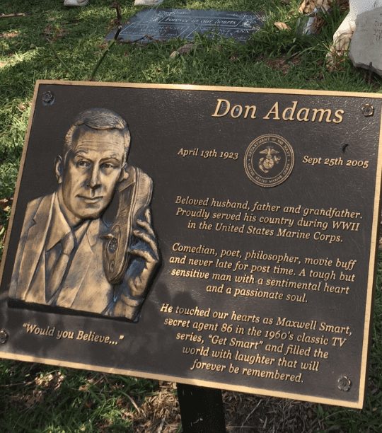 Photo: Don Adams burial plaque