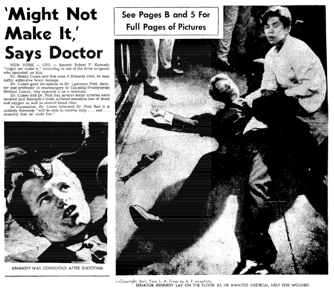 Image result for the shooting of robert f. kennedy