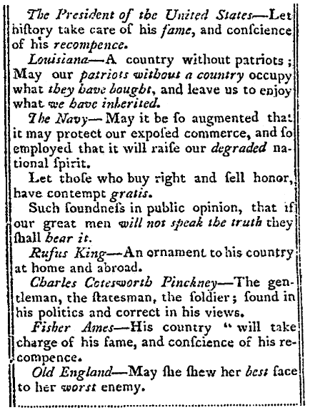 An article about the Founding Fathers, Visitor newspaper article 26 January 1804