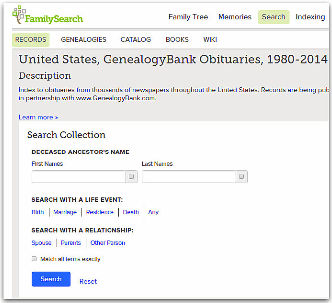 Genealogy Tip You Can Search GenealogyBank & Link Results Directly to