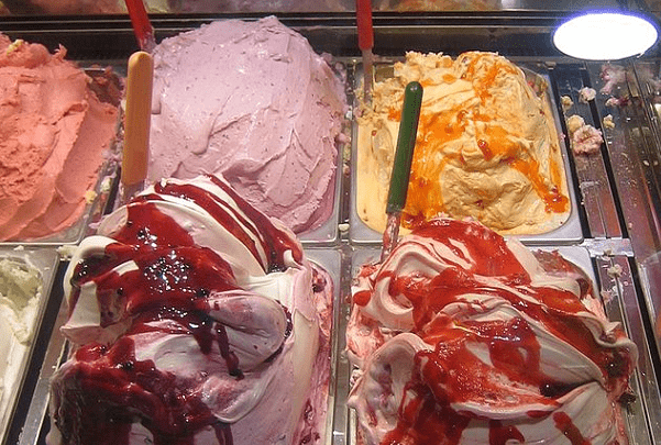 Photo: an Italian ice-cream (gelato) shop in Rome, Italy. Credit: Alessio Damato; Wikimedia Commons.