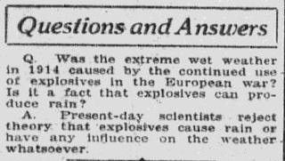 A "Questions and Answers" column, Anaconda Standard newspaper article 1 May 1916