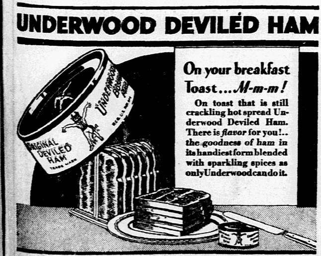 An ad for deviled ham, Dallas Morning News newspaper advertisement 18 April 1931