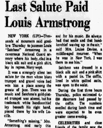 Anniversary of the Birth of Louis ‘Satchmo’ Armstrong
