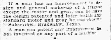 A "Questions and Answers" column, Dallas Morning News newspaper article 2 August 1916