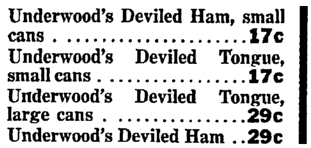 An ad for deviled meats, Fort Worth Star-Telegram newspaper advertisement 30 August 1918