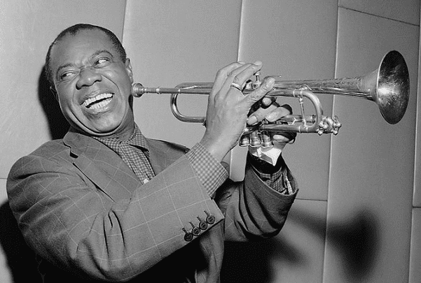 Photo: Louis Armstrong, 1955. Credit: Herbert Behrens / Anefo; Wikimedia Commons.