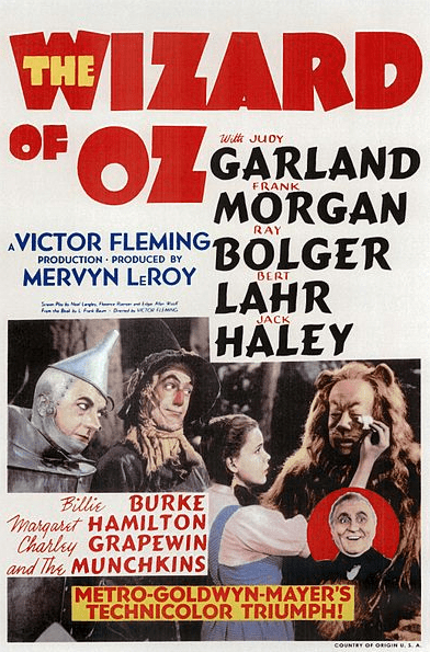 Photo: Wizard of Oz movie poster, 1939