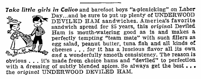 An article about deviled ham, Seattle Daily Times newspaper article 3 September 1950