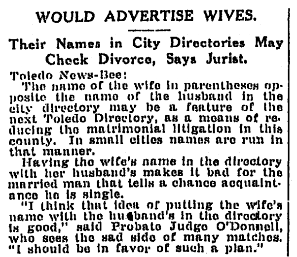 An article about city directories, Times-Picayune newspaper article 24 December 1916