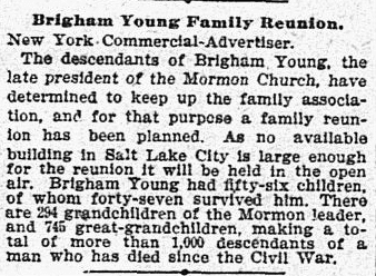 An article about a reunion of the Young family, Dallas Morning News newspaper article 2 June 1902
